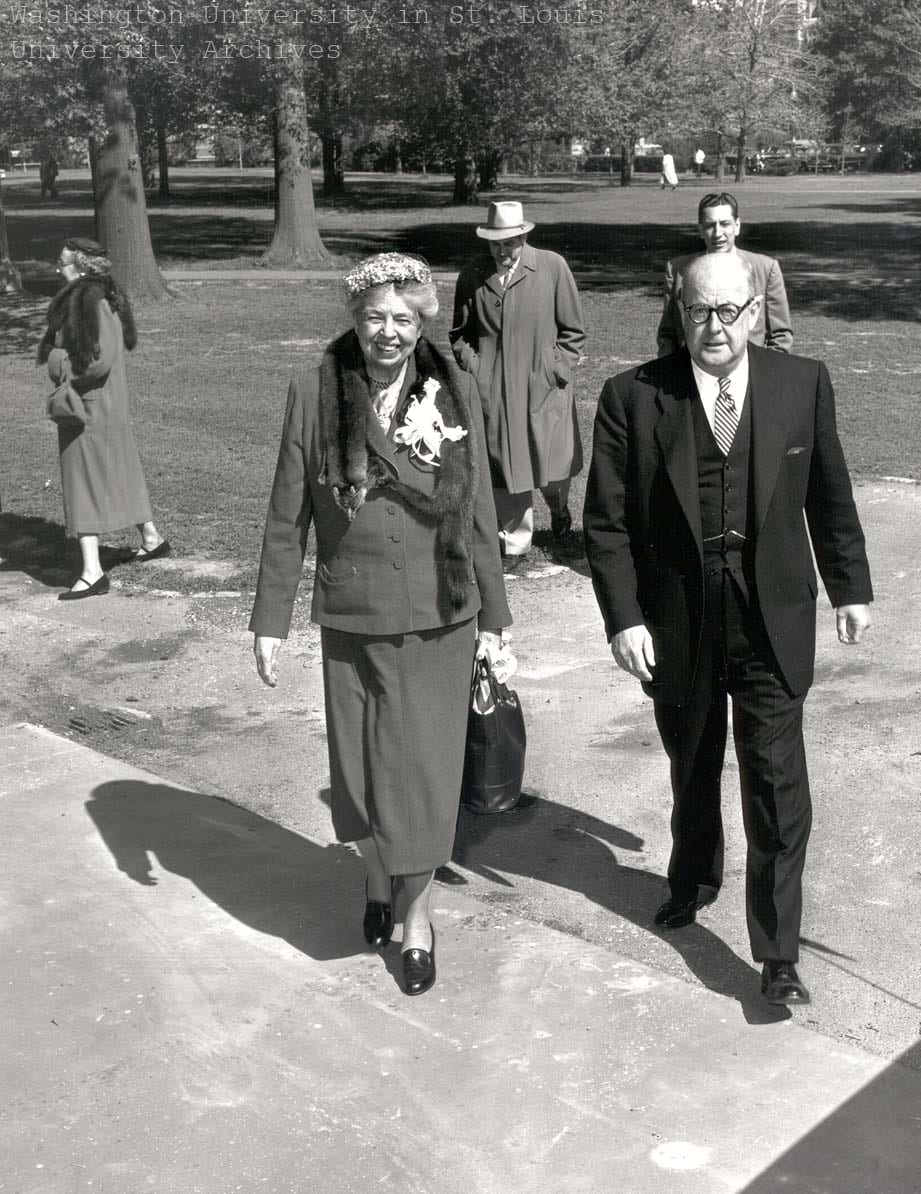 Image of Eleanor Roosevelt with Chancellor Ethan Shepley