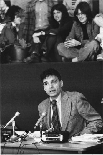 Ralph Nader speaking on campus in 1989